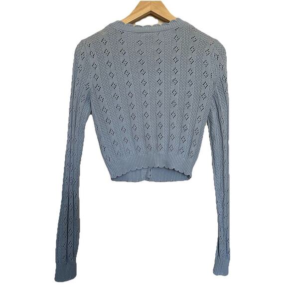 Sky & Sparrow Cropped Cardigan Knit Coquette Floral Embroidery Cottagecore Small - Picture 2 of 5
